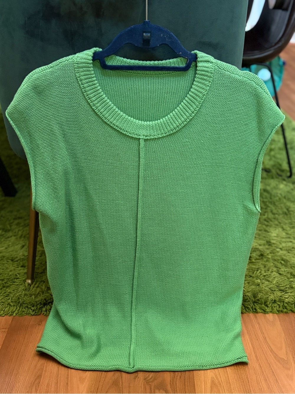 Sleeveless Knit Top in Bright Green